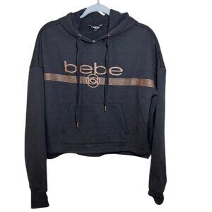 Bebe Hoodie Black Rose Gold Embellishment M
